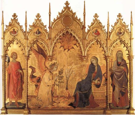 Simone Martini The Annunciation with SS.Ansanus and Margaret and Four Prophets oil painting picture